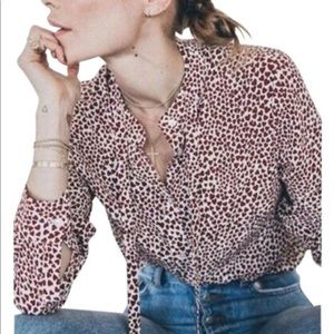Anine Bing//silk heart shirt